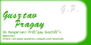 gusztav pragay business card